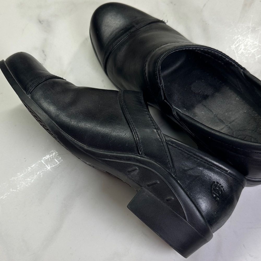 Ariat Paddock Sport Black Leather Shoes, Cap Toe Slip on, Women's 9B